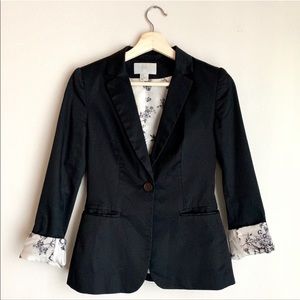 H&M Black Blazer with Floral Lining